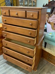 Solid Maple Willet Highboy With 9 Drawers 56' X 35' X 19'