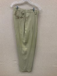 Men's Folio Saks Fifth Avenue Dress Pants 100 Silk Khaki Size 34 No Stains Rips Or Discoloration