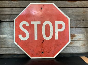 Vintage Metal Stop Sign 30' X 30'