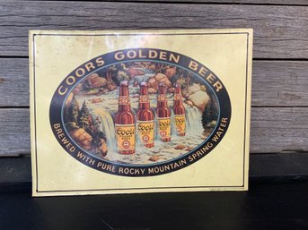 Coors Golden Beer Metal Sign 14 1/2' X 11'
