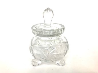 Zajecar 24 Lead Crystal Kristal Star Footed Marmalade Jar With Cover 6' X 3'
