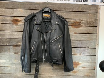 Apex Leather Motorcycle Jacket Size Large Heavy Leather