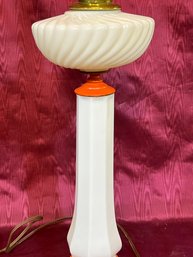 Milk Glass Lamp 29' Height 6' Width