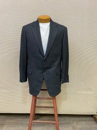 Mens' Hickey Freeman Blazer 100 Cashmere Charcoal Gray Size 44R Hand Sewn Buttons Non Fused Lapels