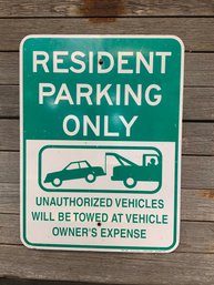 Resident Parking Only Metal Sign 18' X 24'