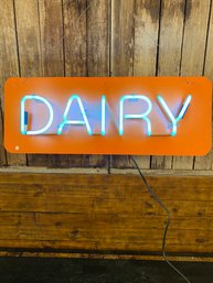 Genuine Neon Light 'Dairy' 32 1/3' X 12' Self Contained Power Plug And Play