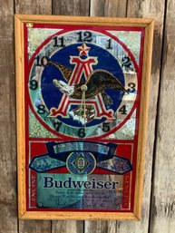 Budweiser Mirror Bar Clock 21: X 13.5'