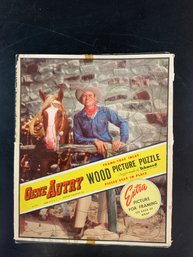 Gene Autry Wood Picture Puzzle Made Of Teakwood Extra Picture For Framing