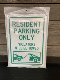 Small Resident Parking Only Metal Sign 10' X 14'