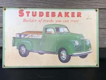 Studebaker Embossed Metal Sign 16' X 10'