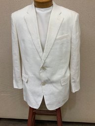 Men's FW Ormezzano High Quality Linen Nordstrom Men's Shop Blazer Size 44R Hand Sewn Buttons Non-Fused Lapels
