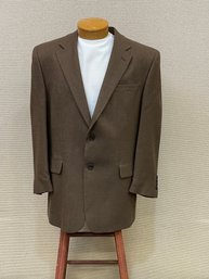 Men's Jos A Bank Blazer Brown 100 Wool Size 44R Hand Sewn Buttons Non-Fused Lapels No Stains Rips