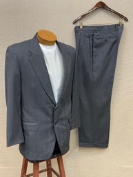 Men's Durer Paris Suit Made In Italy Charcoal Gray 100 Pure Virgin Wool Jacket Italian Size 50 (US Size 40)