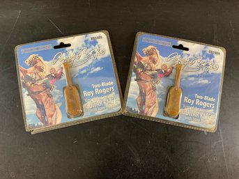 2 Roy Rogers Guitar Knives With Bone Handles 2 Bladed