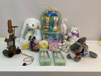 Lot Of Easter Toys, Decor And Candles