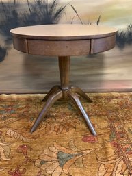 Mid Century Modern MCM Drum Table By Mersman With Formica Top 27' X 27 1/2'