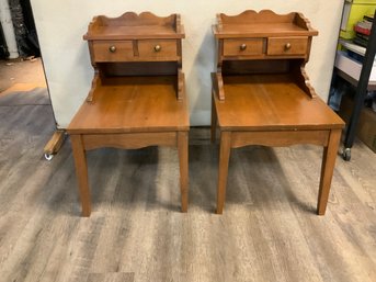 Two Side Tables With Drawers 28' X 17' X 26 1/2'