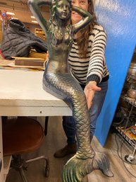 Solid Cast Iron Not Hollow Mermaid 27' Overall