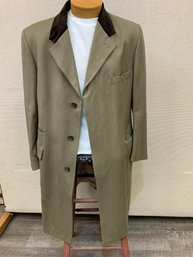 Men's Sak's Fifth Avenue Coat With Velvet Collar Worsted Wool No Size Possibly Size 44  No Stains Rips