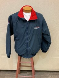 Men's Polartec British Airways  Blue With Red Lining Jacket 100 Polyester Size Large No Stains Rips