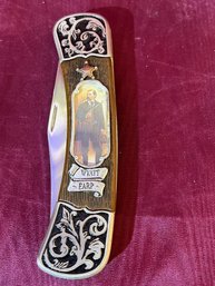 Wyatt Earp Franklin Mint Collectors Pocket Knife With Case