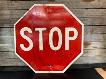 Vintage Metal Stop Sign 24' X 24'