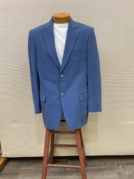 Men's Ibiza Blazer 98 Silk 2 Spandex Blue Size 40R Hand Sewn Buttons Non-Fused Lapels No Stains Rips
