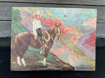Tom Mix And His New Horse Tony Jr Assembled And Glued Puzzle