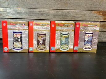 4 Coors Golden Rails Steins WIth Certificate Of Authenticity Part Of Rocky Mountain From Norse Collection