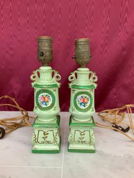 Antique Porcelain Lamps Hallmark And Name Inside See Pictures