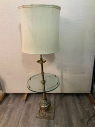 MCM 55' Tall Floor Lamp With Table 18' Diameter Brass Floor Lamp Vintage