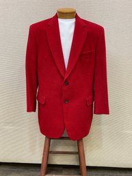 Men's Jos A Bank Blazer 100 Camelhair Red Size 44R Hand Sewn Bttons, Non-Fused Lapels No Stains Rips