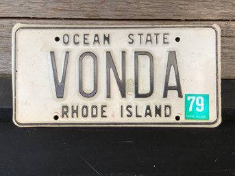 License Plate VONDA Ocean State Rhode Island