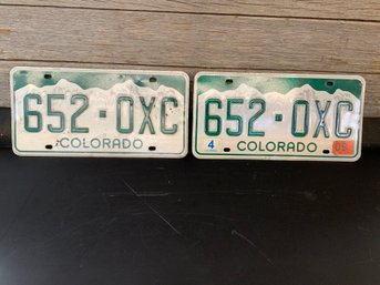 Pair Of Colorado License Plates 652-OXC