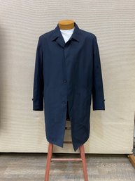 Men's Gimo's Rain Coat 3/4 Length Navy Blue No Size Likely Size Large No Stains Rips Or Discoloration