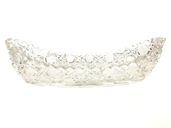 American Brilliant Period Cut Glass Ice Cream Dish 8.5' X 3.5' Small Defect Less Then A Millimeter See Photos