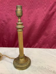 Very Heavy Solid Brass Antique Gilt Wood Standard Lamp 12' Tall 6' Base Diameter