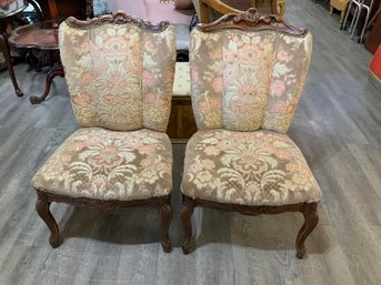 Pair Of French Slipper Chairs Need Tightening 13' To Seat 19' X 33'