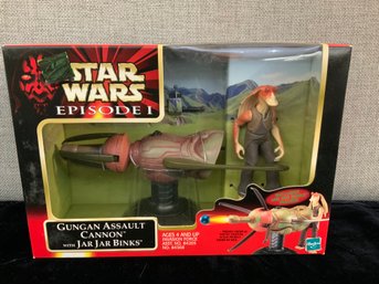 Star Wars Gungan Assault Cannon With Jar Jar Binks New In Box