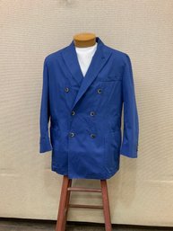 Men's Kent & Curwen England Made In Romania 100 Cotton Royal Blue Italian Size 54 USA 44 No Stains Rips
