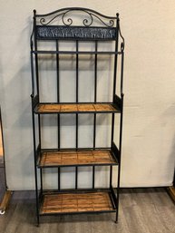 Baker's Collapsible Rack In Metal With Elepants And Bamboo Shelves 62 1/2' X 24' X 12'