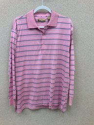Men's Bobby Chan Collared Golf Shirt 70 Silk 30 Cotton Size Medium No Stains Rips Or Discoloration