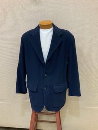 Men's Cerruti 1881 Brothers Blazer Cashmere Navy Blue No Size Listed Possibly 44 No Stains Rips