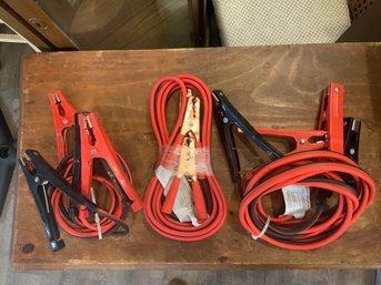 3 Sets Of Jumper Cables New And Like New