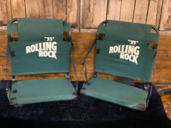 2 Rolling Rock Bleacher Seats Folding