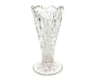 Antique Imperial Ohio Number 212 Glass Vase Nucut Elegant 6.5'
