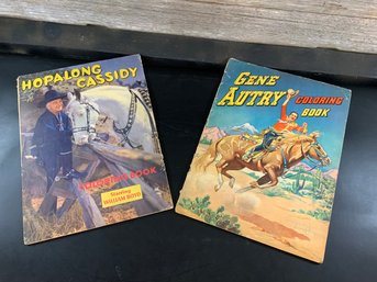 2 Coloring Extra Large Size Books Gene Autry And Hopalong Cassidy 14.5 X 11