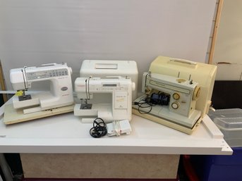 Sewing Machines 3 Total 1 Kenmore With Case 1 Janome New Home Memory Craft 4000 With Case 1 Janome 3000