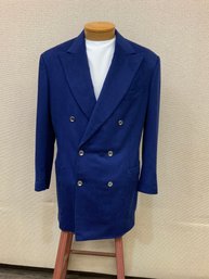 Men's Guccio Gucci Blazer 100 Cashmere With 100 Silk Lining Featuring Saddle Design Italian Size 54L USA 44L