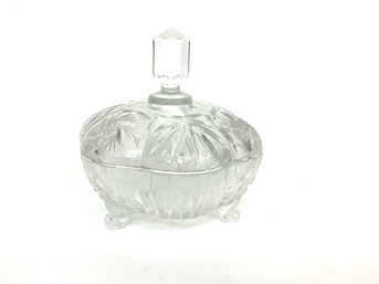 Pinwheel Crystal Footed Covered Candy Dish 6' X 7'